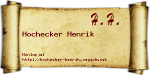 Hochecker Henrik névjegykártya